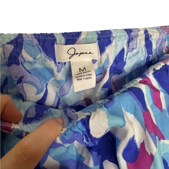 🎨 Japna Abstract Watercolor Strapless Maxi Dress Blue White M 🎨 - Picture 4 of 4